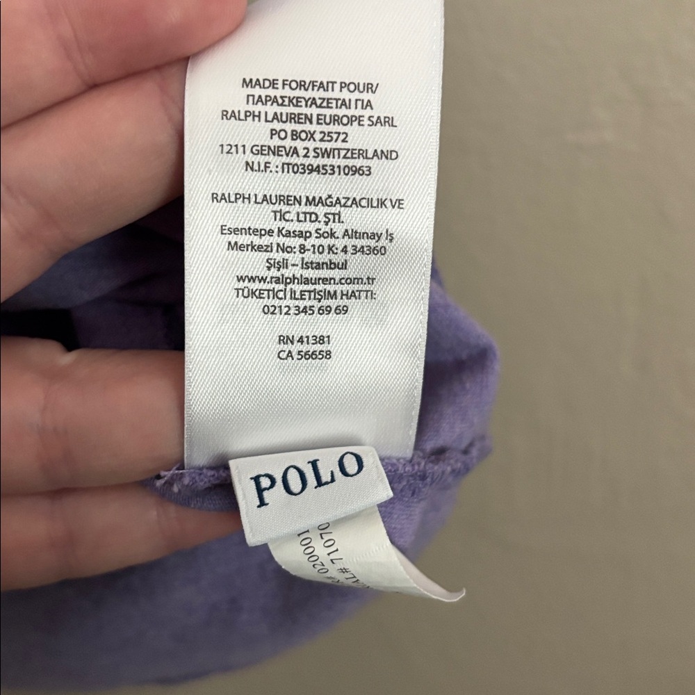 Polo Ralph Lauren Jersey Crewneck T-Shirt Mens Medium Purple Custom Slim Fit - Picture 5 of 7